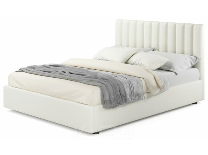 Мягкая кровать Olivia 1600 бежевая с подъемным механизмом