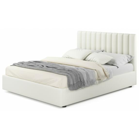 Мягкая кровать Olivia 1600 бежевая с подъемным механизмом