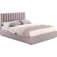 Кровать Olivia велюр лиловый без П/М 1600x2000, ортопедическое основание, изголовье мягкое