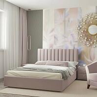 Кровать Olivia велюр лиловый с подъемным механизмом 1600x2000, ортопедическое основание, изголовье мягкое