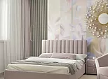 Кровать Olivia велюр лиловый С П/М 1600x2000, ортопедическое основание, изголовье мягкое