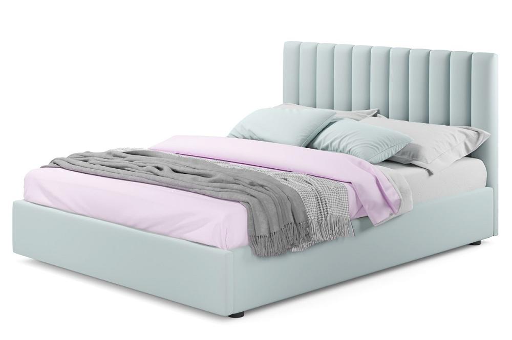 Мягкая кровать Olivia 1600 мята пастель с подъемным механизмом мягкая интерьерная кровать селеста 1600 п м ткань мята пастель