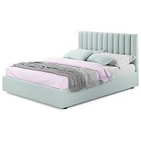 Мягкая кровать Olivia 1600 мята пастель с подъемным механизмом