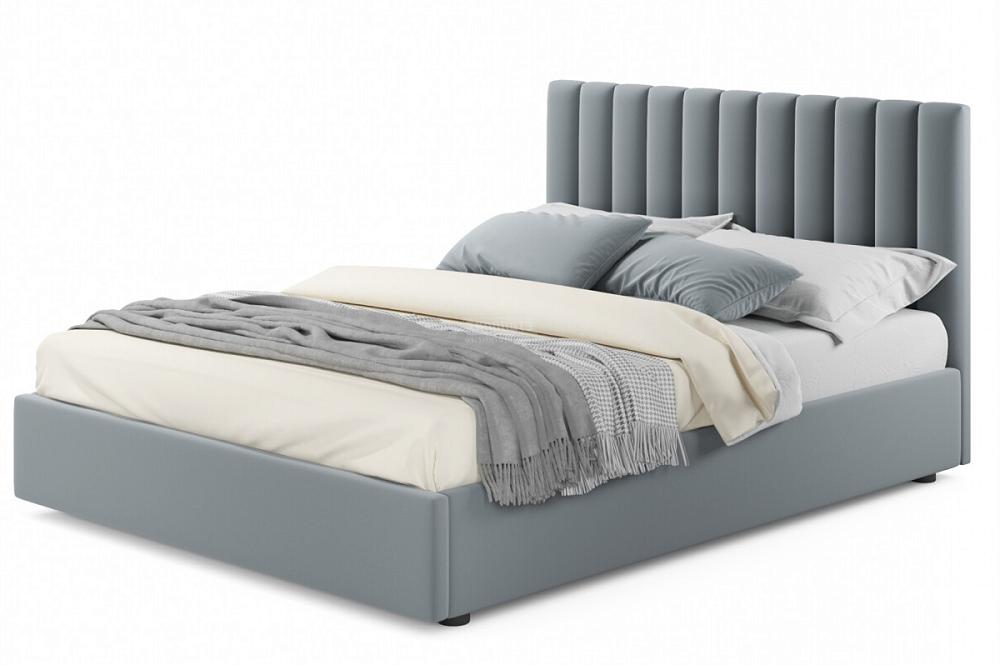 Мягкая кровать Olivia 1600 серая с подъемным механизмом кровать olivia 200x200 пм