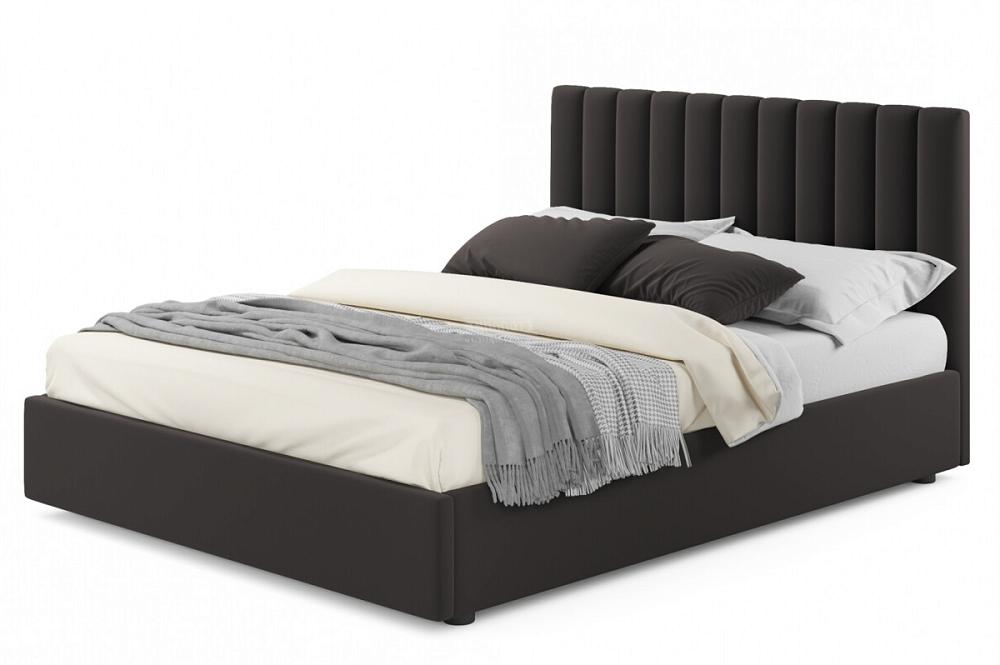 Мягкая кровать Olivia 1600 шоколад с подъемным механизмом мягкая кровать ameli 1400 шоколад с подъемным механизмом