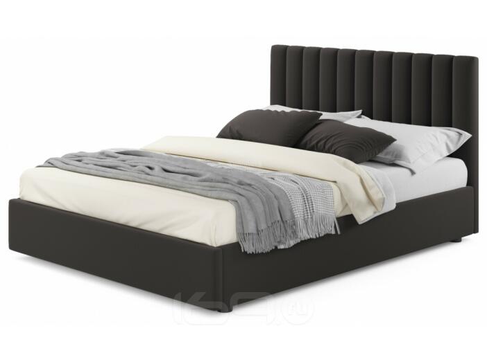 Мягкая кровать Olivia 1600 шоколад с подъемным механизмом