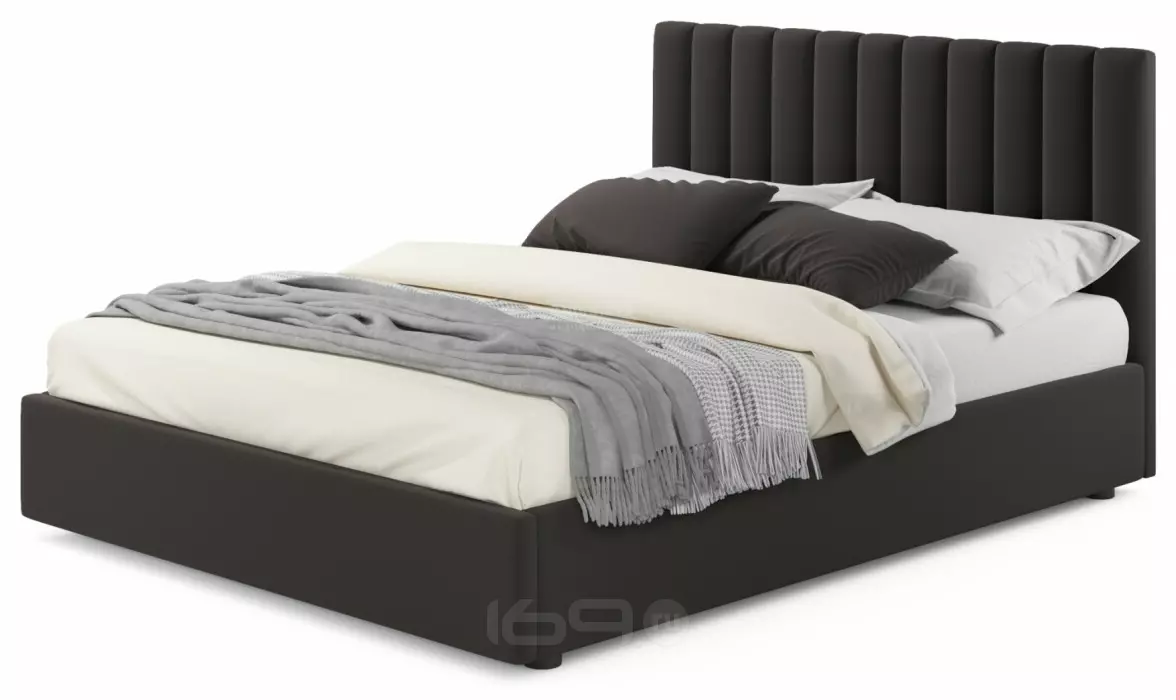 Мягкая кровать Olivia 1600 шоколад с подъемным механизмом