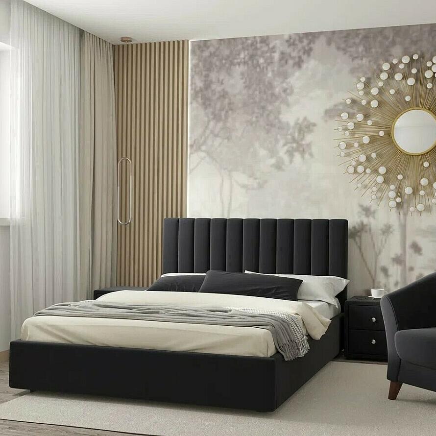 Мягкая кровать Olivia 1600 шоколад с подъемным механизмом 25200₽