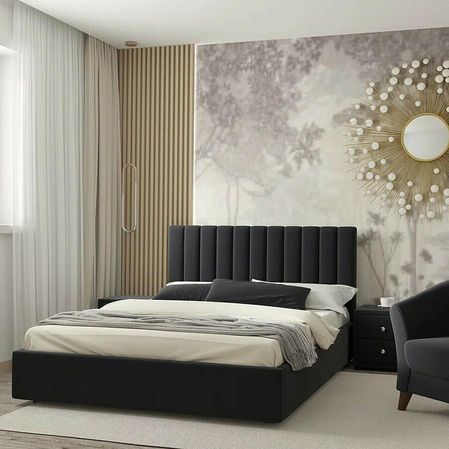 Мягкая кровать Olivia 1600 шоколад с подъемным механизмом 25200₽