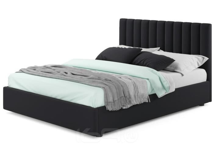 Мягкая кровать Olivia 1600 темная с ортопедическим основанием