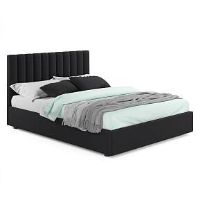 Мягкая кровать Olivia 1600 темная с ортопедическим основанием