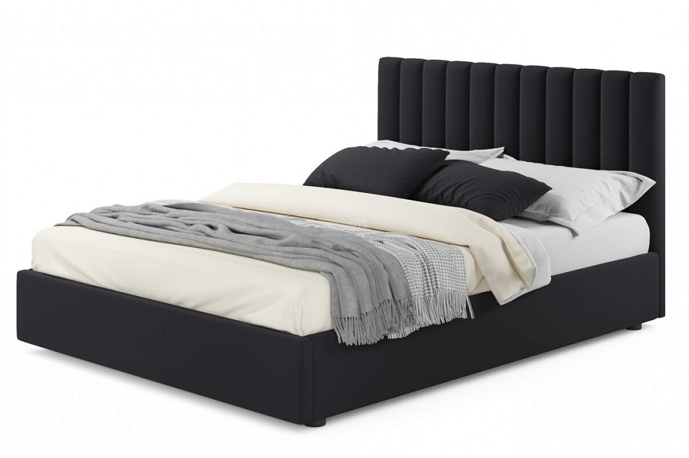 Мягкая кровать Olivia 1600 темная с подъемным механизмом