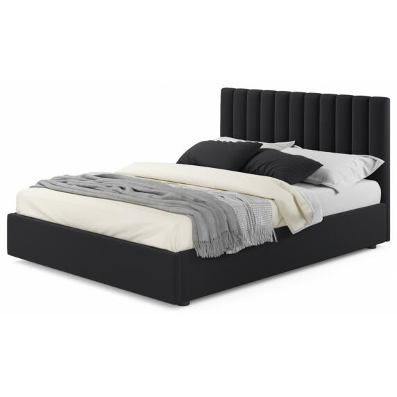 Мягкая кровать Olivia 1600 темная с подъемным механизмом