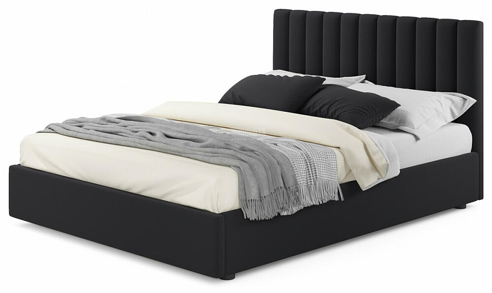 Мягкая кровать Olivia 1600 темная с подъемным механизмом 25200₽