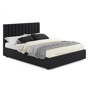 Мягкая кровать Olivia 1600 темная с подъемным механизмом