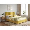 Кровать Olivia велюр жёлтый без подъёмного механизма 1600x2000, изголовье мягкое