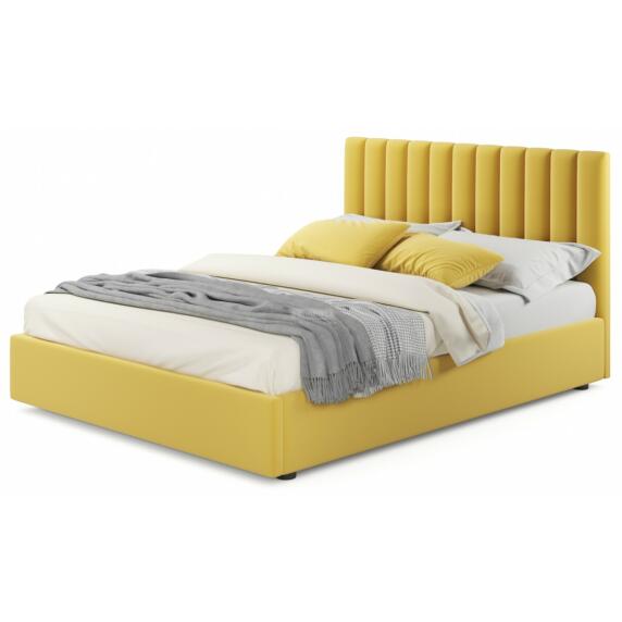Мягкая кровать Olivia 1600 желтая с подъемным механизмом