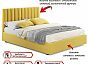 Кровать Olivia велюр жёлтый С П/М 1600x2000, ортопедическое основание, изголовье мягкое