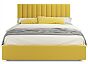 Кровать Olivia велюр жёлтый С П/М 1600x2000, ортопедическое основание, изголовье мягкое