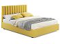 Кровать Olivia велюр жёлтый С П/М 1600x2000, ортопедическое основание, изголовье мягкое