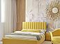 Кровать Olivia велюр жёлтый С П/М 1600x2000, ортопедическое основание, изголовье мягкое