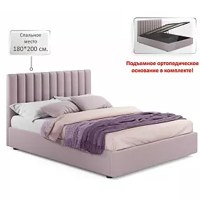 Мягкая кровать Olivia 1800 лиловая с подъемным механизмом