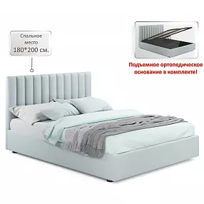 Мягкая кровать Olivia 1800 мята пастель с подъемным механизмом