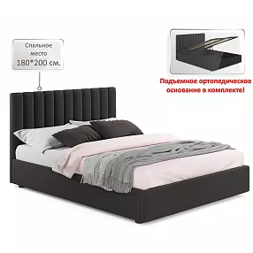 Мягкая кровать Olivia 1800 шоколад с подъемным механизмом