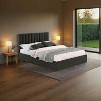 Кровать Olivia велюр шоколад с подъемным механизмом 1800x2000, ортопедическое основание, изголовье мягкое