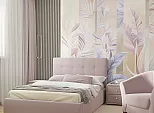 Кровать Селеста велюр лиловый С П/М 1200x2000, ортопедическое основание, изголовье мягкое