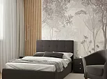Кровать Селеста велюр шоколад С П/М 1200x2000, ортопедическое основание, изголовье мягкое