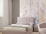 Кровать Селеста велюр лиловый С П/М 1400x2000, ортопедическое основание, изголовье мягкое