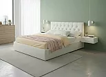 Кровать Verona велюр бежевый без П/М 1400x2000, ортопедическое основание, изголовье мягкое