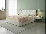 Кровать Verona велюр бежевый без П/М 1400x2000, ортопедическое основание, изголовье мягкое
