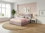 Кровать Verona велюр лиловый С П/М 1400x2000, ортопедическое основание, изголовье мягкое