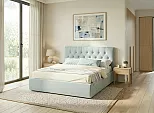 Кровать Verona велюр мятный без П/М 1400x2000, ортопедическое основание, изголовье мягкое