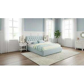 Кровать Verona велюр мятный с подъемным механизмом 1400x2000, ортопедическое основание, изголовье мягкое