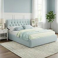 Кровать Verona велюр мятный С П/М 1400x2000, изголовье мягкое