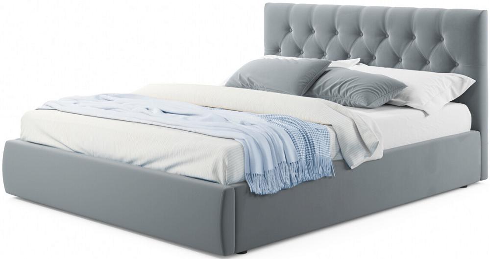 Мягкая кровать Verona 1400 серая с ортопедическим основанием мягкая кровать ameli 1400 синяя с ортопедическим основанием