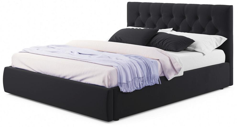 Мягкая кровать Verona 1400 темная с ортопедическим основанием мягкая кровать tiffany 1600 темная с ортопедическим основанием