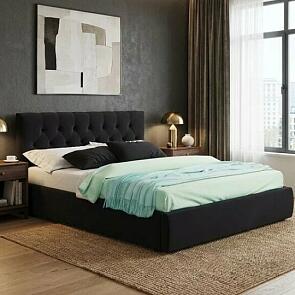 Кровать Verona велюр коричневый с подъемным механизмом 1400x2000, ортопедическое основание, изголовье мягкое