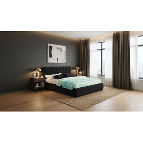 Кровать Verona велюр коричневый С П/М 1400x2000, ортопедическое основание, изголовье мягкое