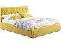 Кровать Verona велюр жёлтый без П/М 1400x2000, ортопедическое основание, изголовье мягкое