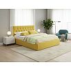 Кровать Verona велюр жёлтый С П/М 1400x2000, изголовье мягкое