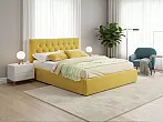 Кровать Verona велюр жёлтый С П/М 1400x2000, ортопедическое основание, изголовье мягкое