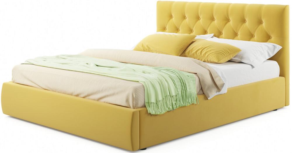 Мягкая кровать Verona 1400 желтая с подъемным механизмом мягкая кровать ameli 1400 шоколад с подъемным механизмом