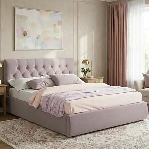 Кровать Verona велюр лиловый с подъемным механизмом 1600x2000, ортопедическое основание, изголовье мягкое