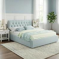 Кровать Verona велюр мятный с подъемным механизмом 1600x2000, ортопедическое основание, изголовье мягкое