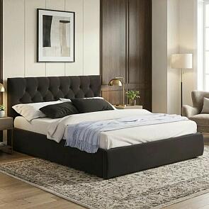 Кровать Verona велюр шоколадный с подъемным механизмом 1600x2000, ортопедическое основание, изголовье мягкое