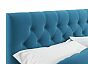 Кровать Verona велюр синий без П/М 1600x2000, ортопедическое основание, изголовье мягкое